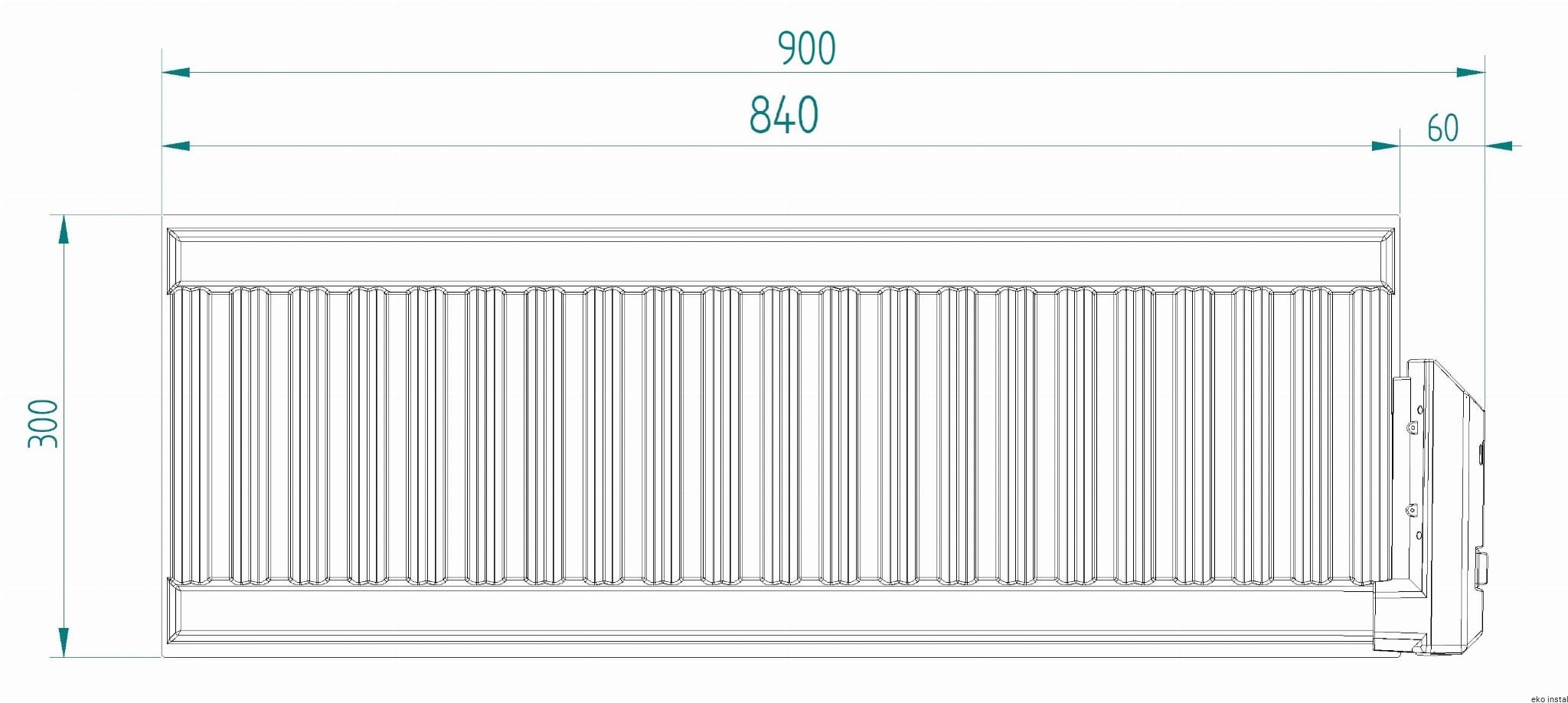 ELPE 400W LCD oil electric radiator (900x300) - Image 8