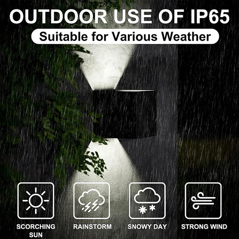 MARPOU Led Wall Lamp Outdoor/ Indoor Waterproof IP 65 Surface Mounted LED Up and Down Wall Light Porch Garden 6W AC 90-260V MARPOU Led Wall Lamp Outdoor/ Indoor Waterproof IP 65 Surface Mounted LED Up and Down Wall Light Porch Garden 6W AC 90-260V