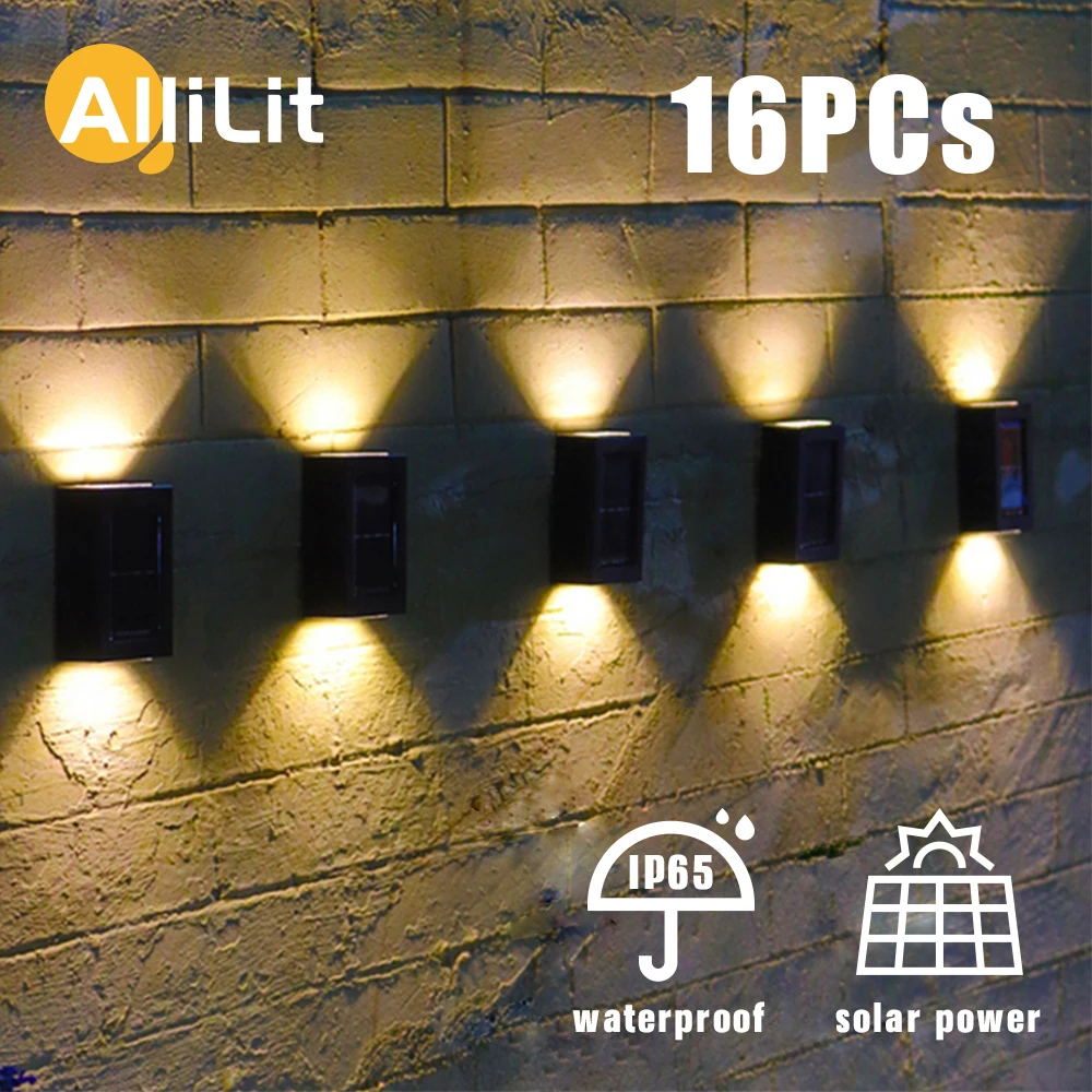 1~16PCs Smart Solar LED Outdoor Light Waterproof Garden Decor Lamps for Balcony yard Street Wall Light Outdoor Solar Lamp