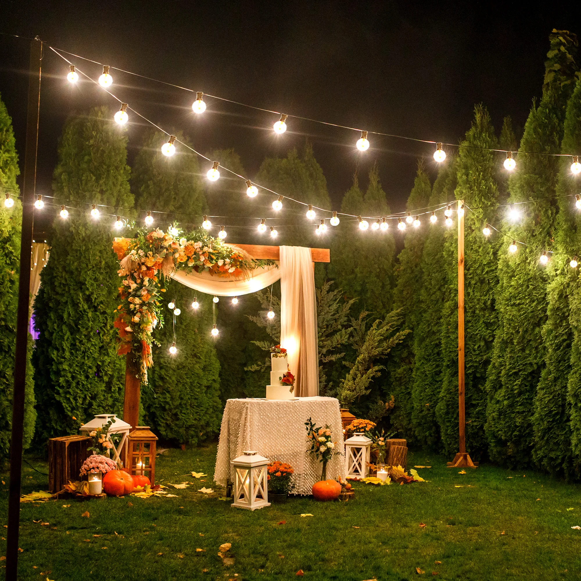 G40 LED Globe String Lights Outdoor, 15M 50 Pcs IP65 Plastic Bulbs, Balcony Garland Fairy Lamps for Wedding Christmas Party Deco G40 LED Globe String Lights Outdoor, 15M 50 Pcs IP65 Plastic Bulbs, Balcony Garland Fairy Lamps for Wedding Christmas Party Deco