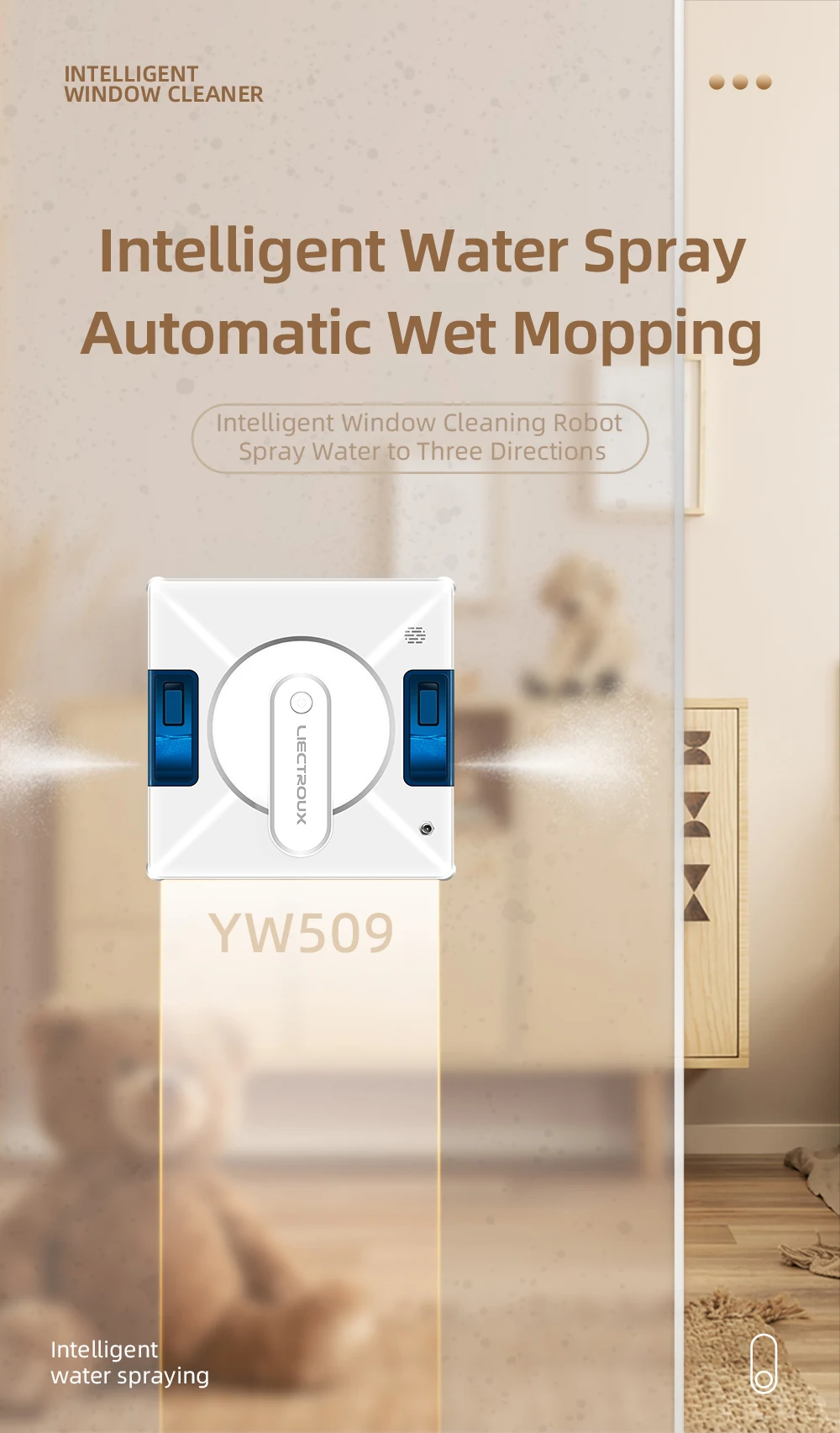 Window Cleaning Robot Liectroux YW509, 2-Way Water Spray,Home Glass Floor Wall Robot Window Cleaner,Strong Vacuum,Rimless Works Window Cleaning Robot Liectroux YW509, 2-Way Water Spray,Home Glass Floor Wall Robot Window Cleaner,Strong Vacuum,Rimless Works