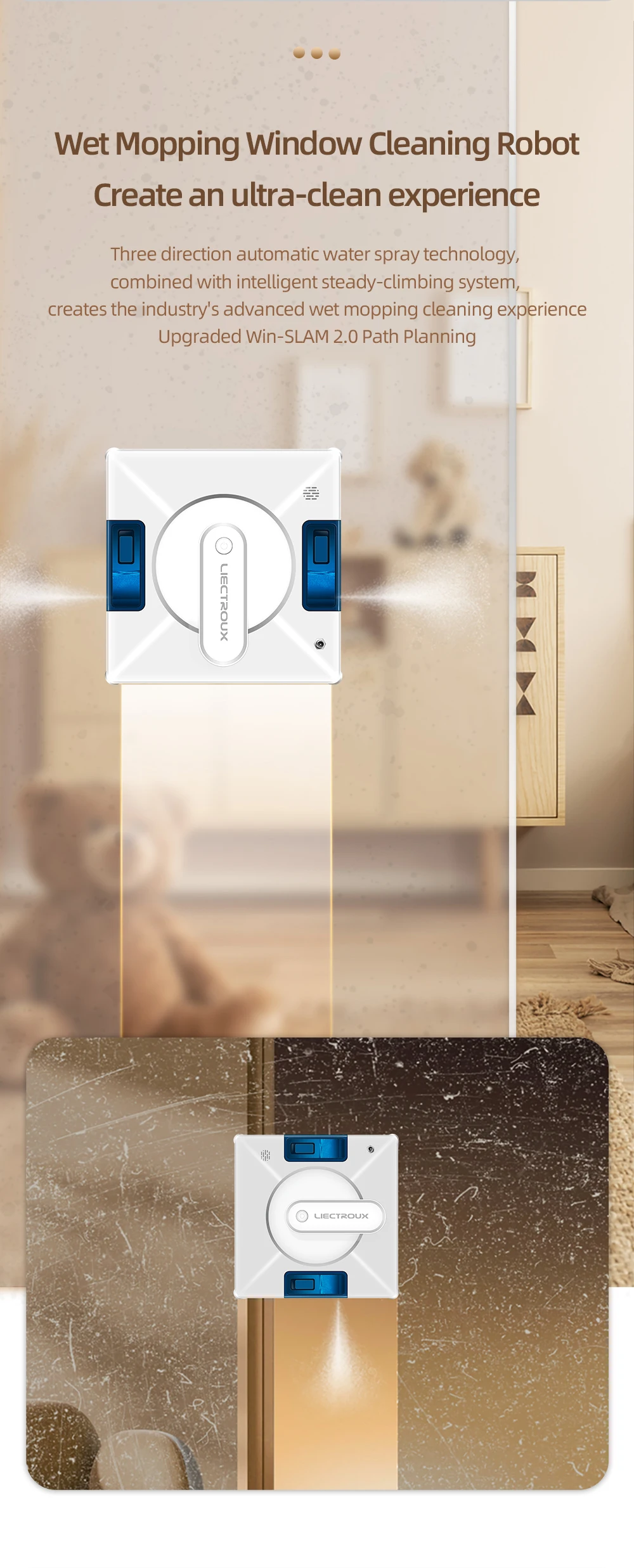 Window Cleaning Robot Liectroux YW509, 2-Way Water Spray,Home Glass Floor Wall Robot Window Cleaner,Strong Vacuum,Rimless Works Window Cleaning Robot Liectroux YW509, 2-Way Water Spray,Home Glass Floor Wall Robot Window Cleaner,Strong Vacuum,Rimless Works