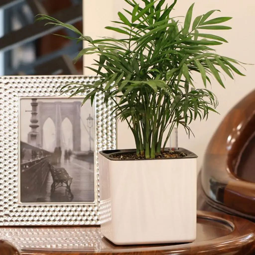 White Self Watering Planter, Water Indicator, Modern Decorative Planter Pot for all House Plants Flowers, Herbs, Vegetables - Image 3