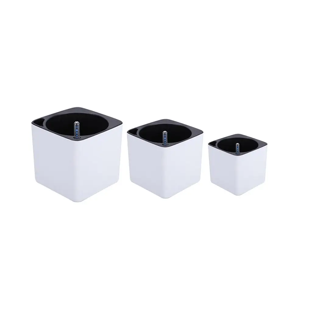White Self Watering Planter, Water Indicator, Modern Decorative Planter Pot for all House Plants Flowers, Herbs, Vegetables - Image 6
