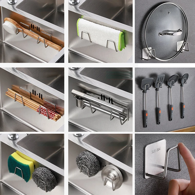Kitchen Sponges Racks Self Adhesive Sink Sponges Drain Drying Rack Holders Kitchen Sink Accessories Dropshipping Stainless Steel Kitchen Sponges Racks Self Adhesive Sink Sponges Drain Drying Rack Holders Kitchen Sink Accessories Dropshipping Stainless Steel
