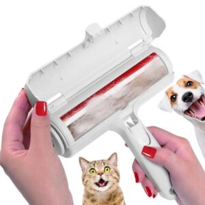 Pet Hair Remover Roller with Self-Cleaning Base