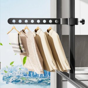 Foldable rotatable wall-mounted clothes rack - Image 6