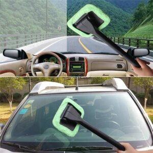 Windshield cleaning brush with microfiber bonnet - Image 5