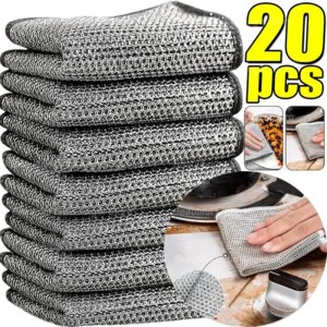 Thickened steel wire non-scratch cleaning cloth