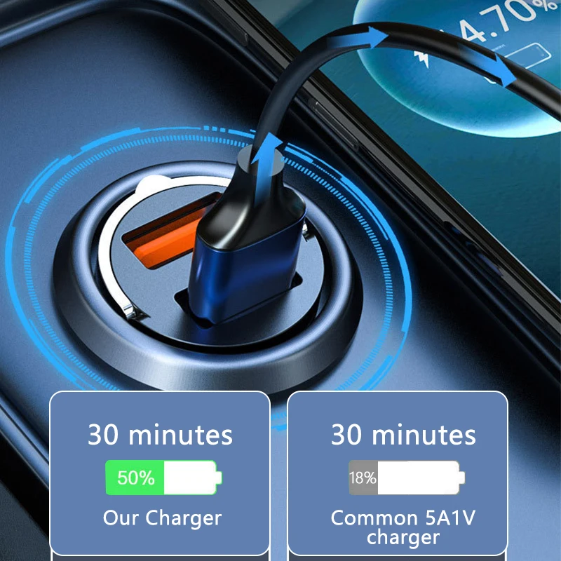 Mini dual-port 100W fast car charger - Image 4