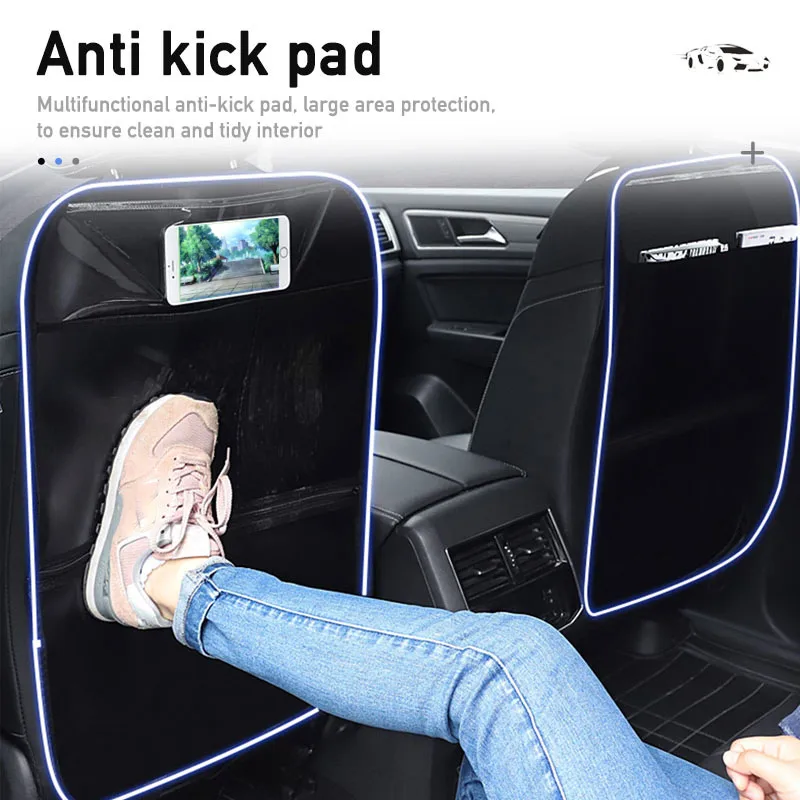 Car anti-kick mat and seat protector with storage - Image 5