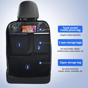 Car anti-kick mat and seat protector with storage - Image 3