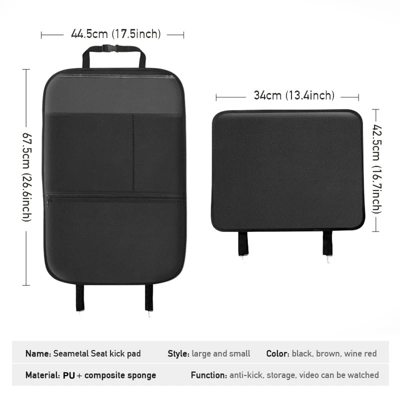 Car anti-kick mat and seat protector with storage - Image 2