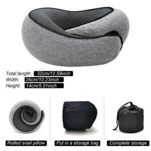 Memory foam travel neck pillow with 360° support - Image 3