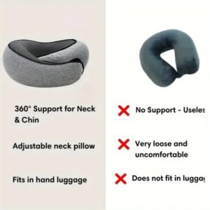 Memory foam travel neck pillow with 360° support - Image 5