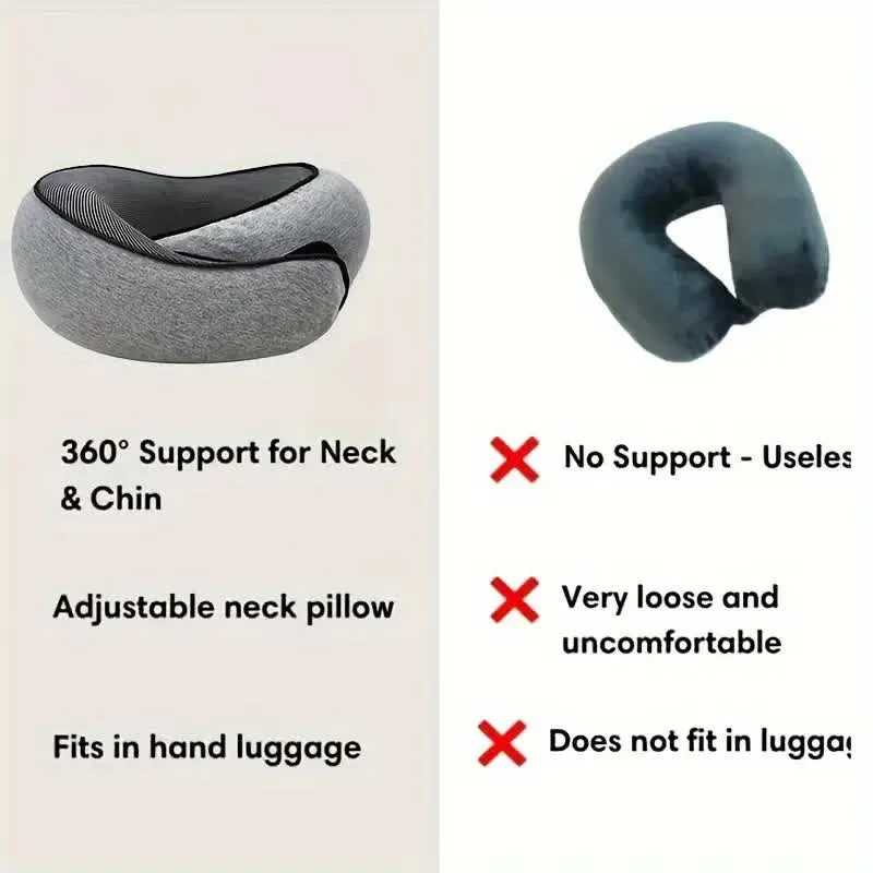 Memory foam travel neck pillow with 360° support - Image 5