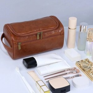 leather toiletry bag