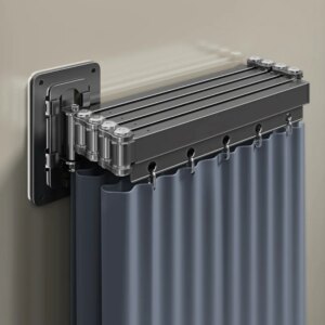 folding rod shower